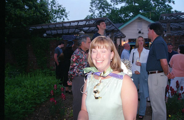 The Bride wearing her rehearsal bouquet